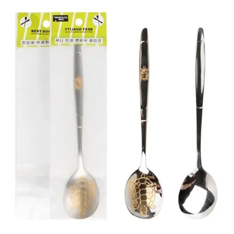 1 buah sendok makan malam kura - Gold Cutlery Flatware ulasan dan harga