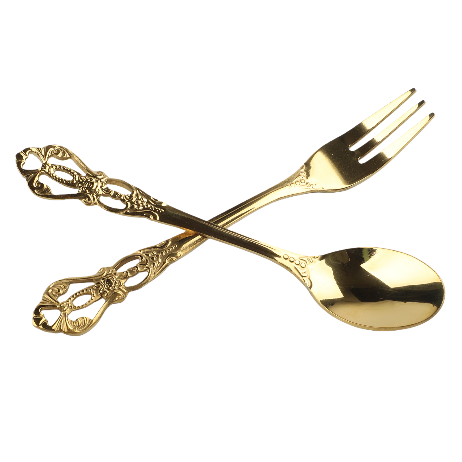 1 Pasang Set Peralatan Makan S - Gold Cutlery Flatware ulasan dan harga