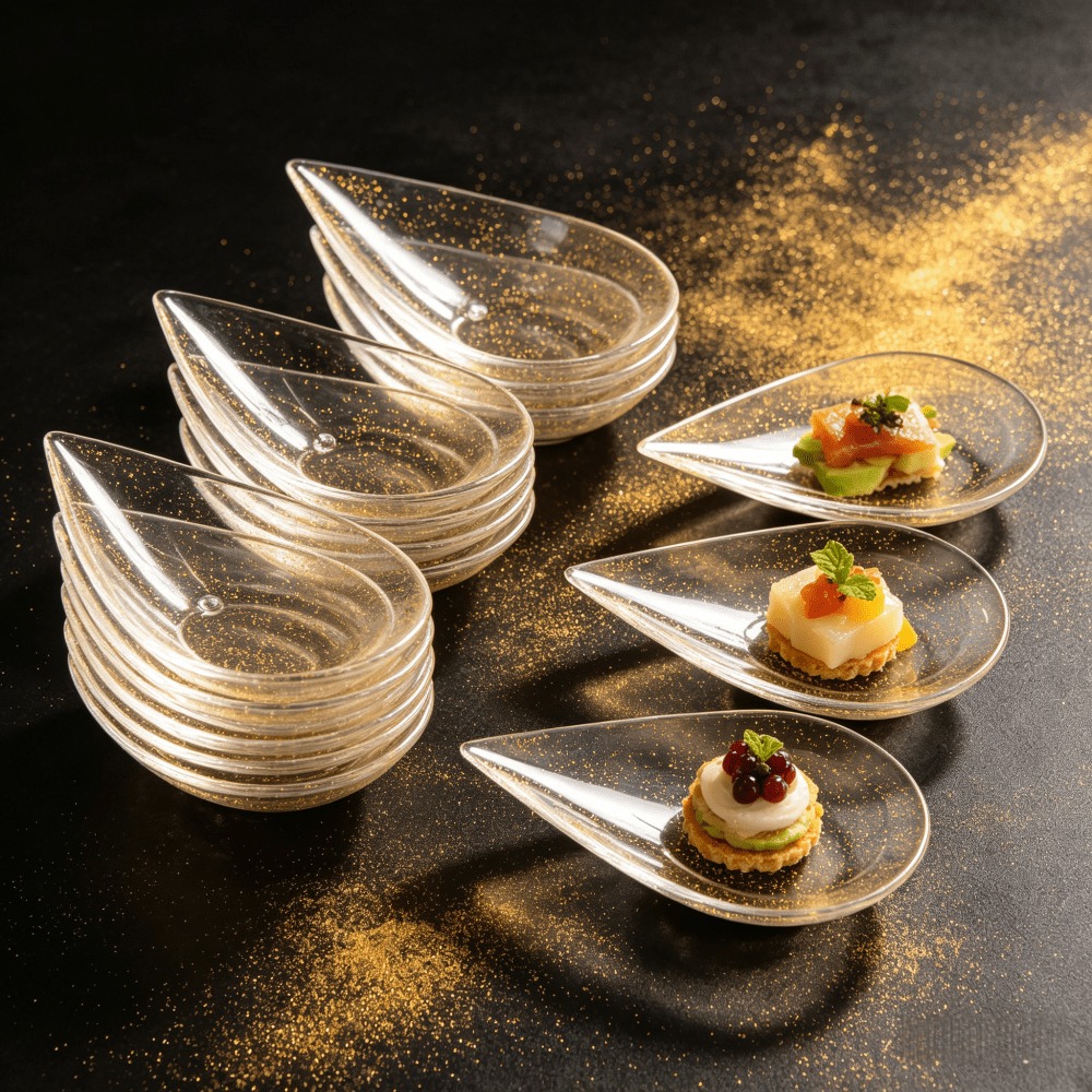 50PCS Sendok Pencicip Makanan  - Gold Cutlery Flatware ulasan dan harga