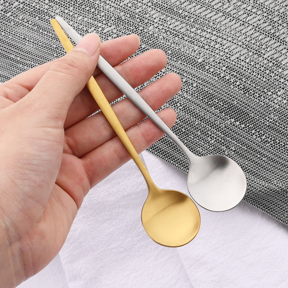 6Pcs Small Matte Spoon Tea Cof - Gold Cutlery Flatware ulasan dan harga