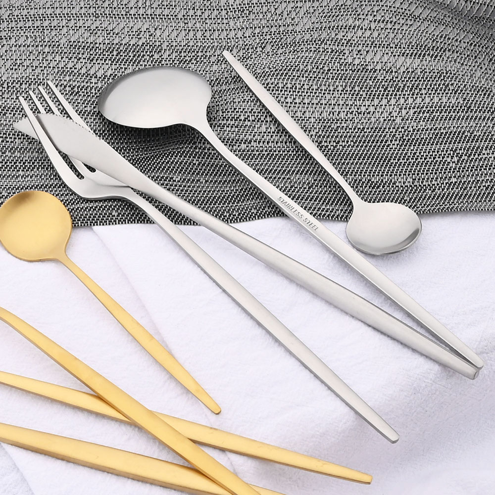 6Pcs Small Matte Spoon Tea Cof - Gold Cutlery Flatware ulasan dan harga