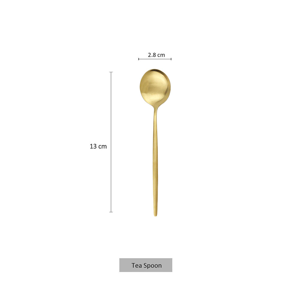 6Pcs Small Matte Spoon Tea Cof - Gold Cutlery Flatware ulasan dan harga