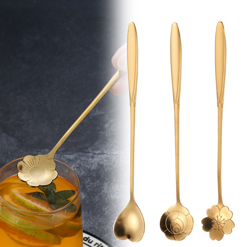 Sendok Kopi Sendok Emas Bunga  - Gold Cutlery Flatware ulasan dan harga